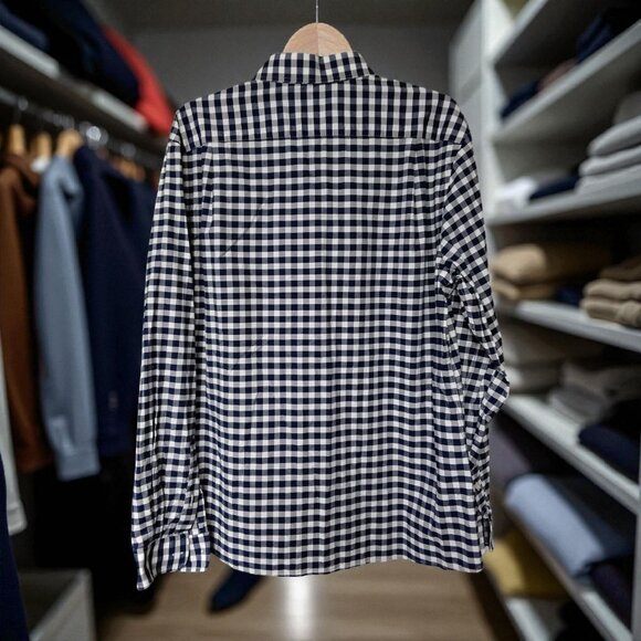 TOMMY HILFIGER MENS GINGHAM LONG SLEEVES - BUTTON UP - SIZE L - Picture 2 of 6